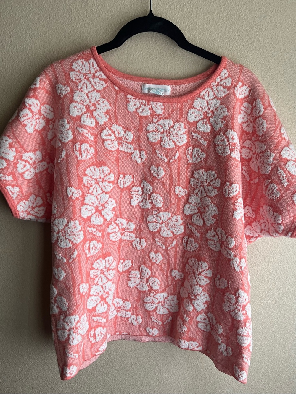 Women's Coral Floral Knit Top